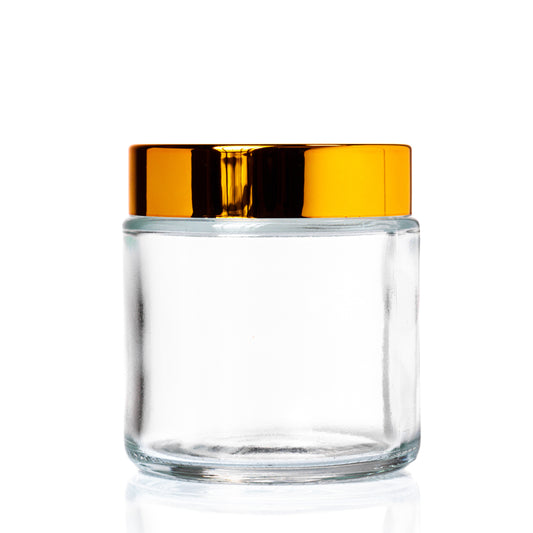 100g Clear Glass Jar with Gold Lid