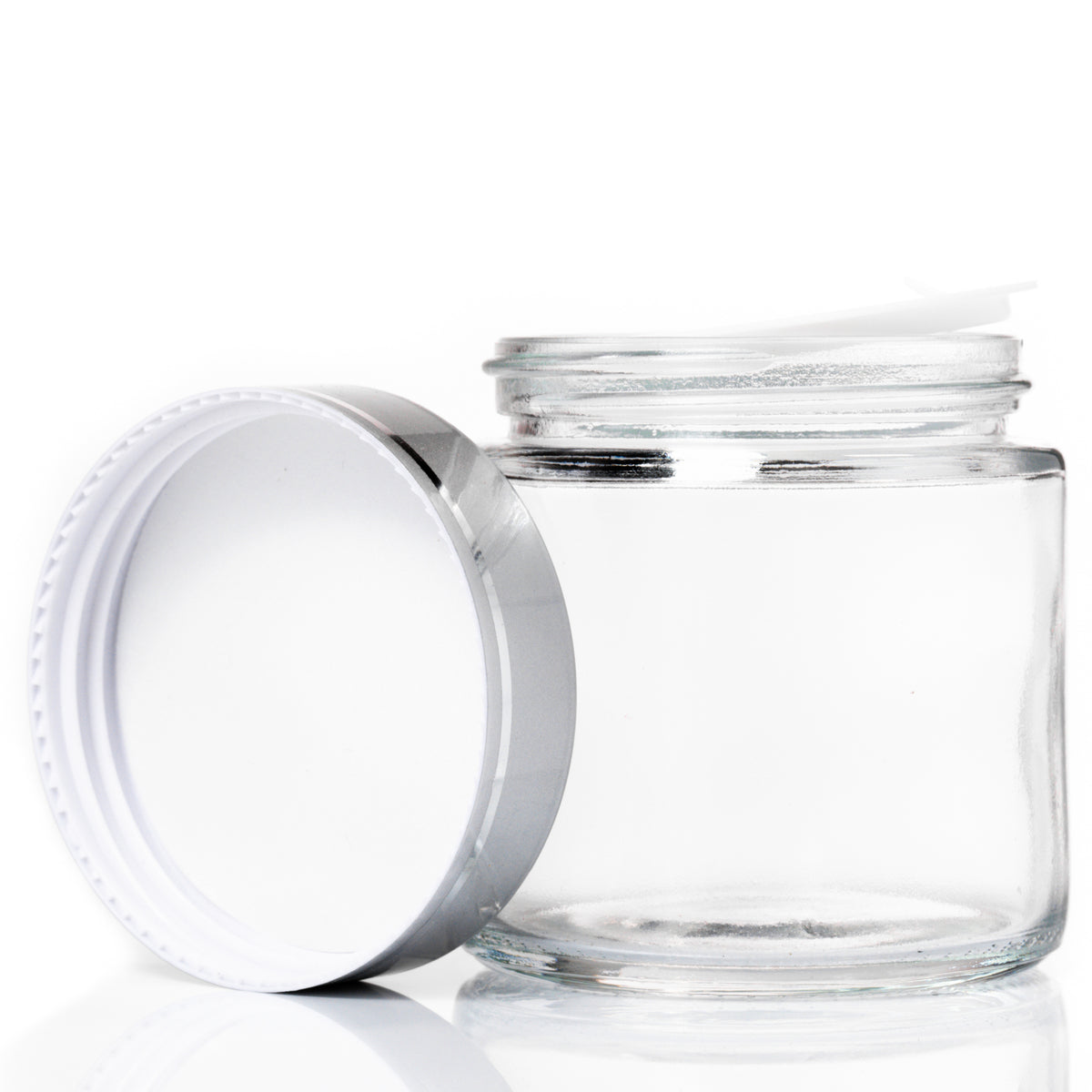 100g Clear Glass Jar with Silver Lid