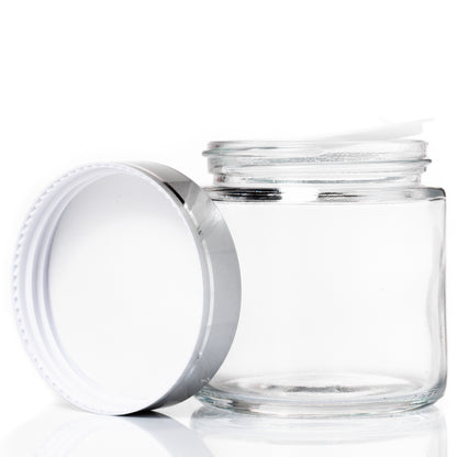 100g Clear Glass Jar with Silver Lid