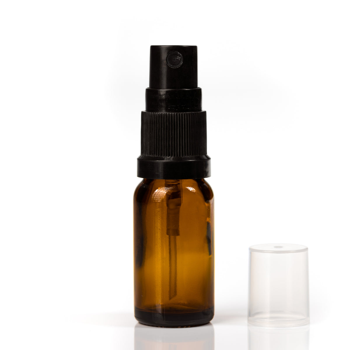 10ml Amber Glass Bottle with Black Fine Mist Spray Top 2 Euro