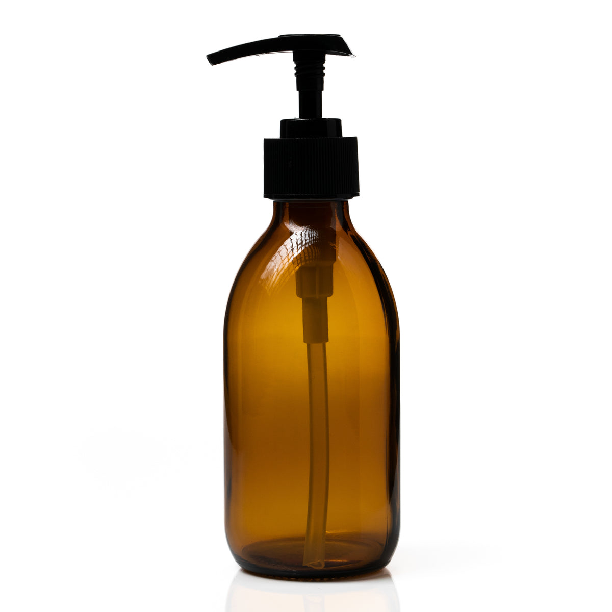 200ml Amber Syrup Bottle Pump Top