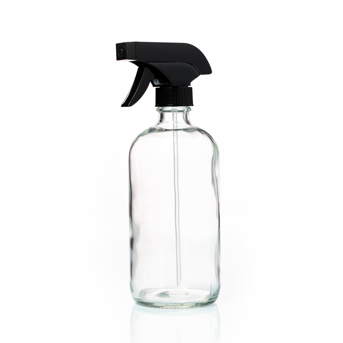 500ml Clear Glass Bottle with Black Spray Trigger Top