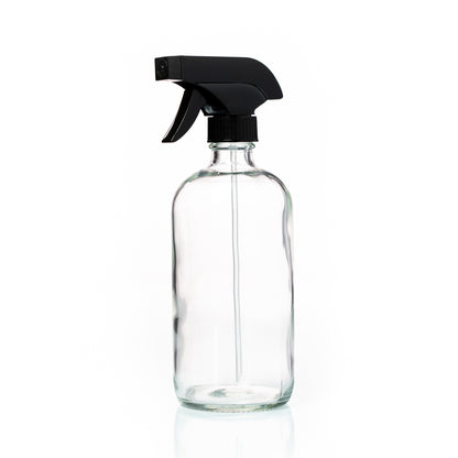500ml Clear Glass Bottle with Black Spray Trigger Top