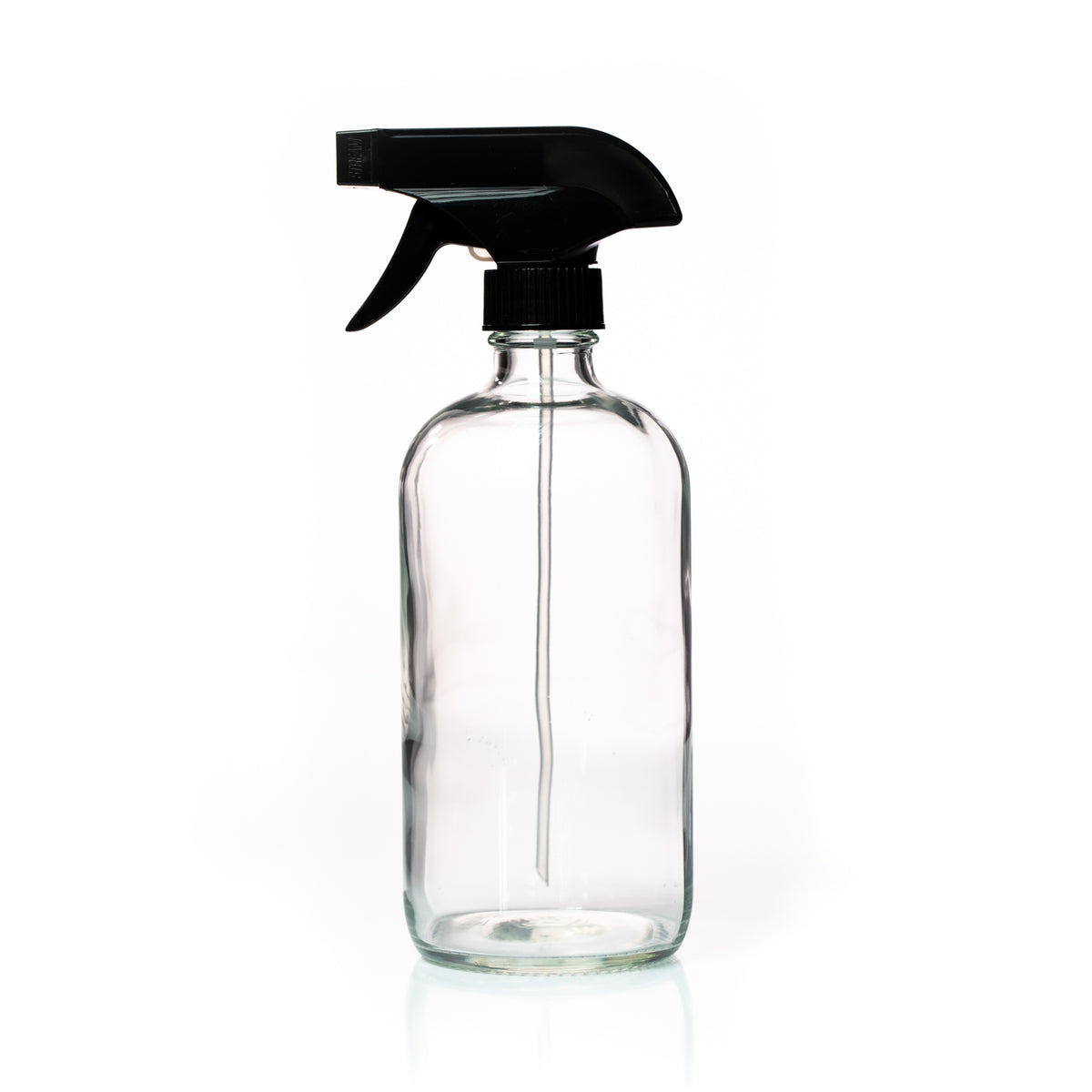 500ml Clear Glass Bottle with Black Spray Trigger Top