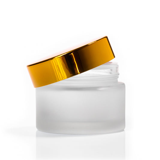 50g Frosted Glass Jar with Gold Lid