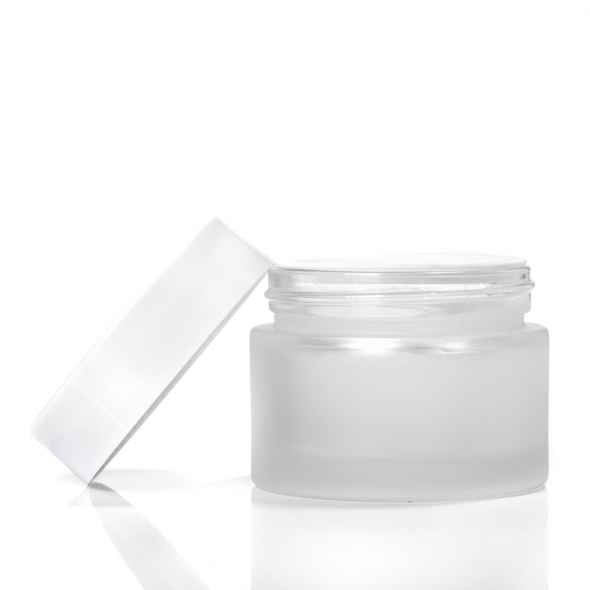 50g Frosted Glass Jar with White lid