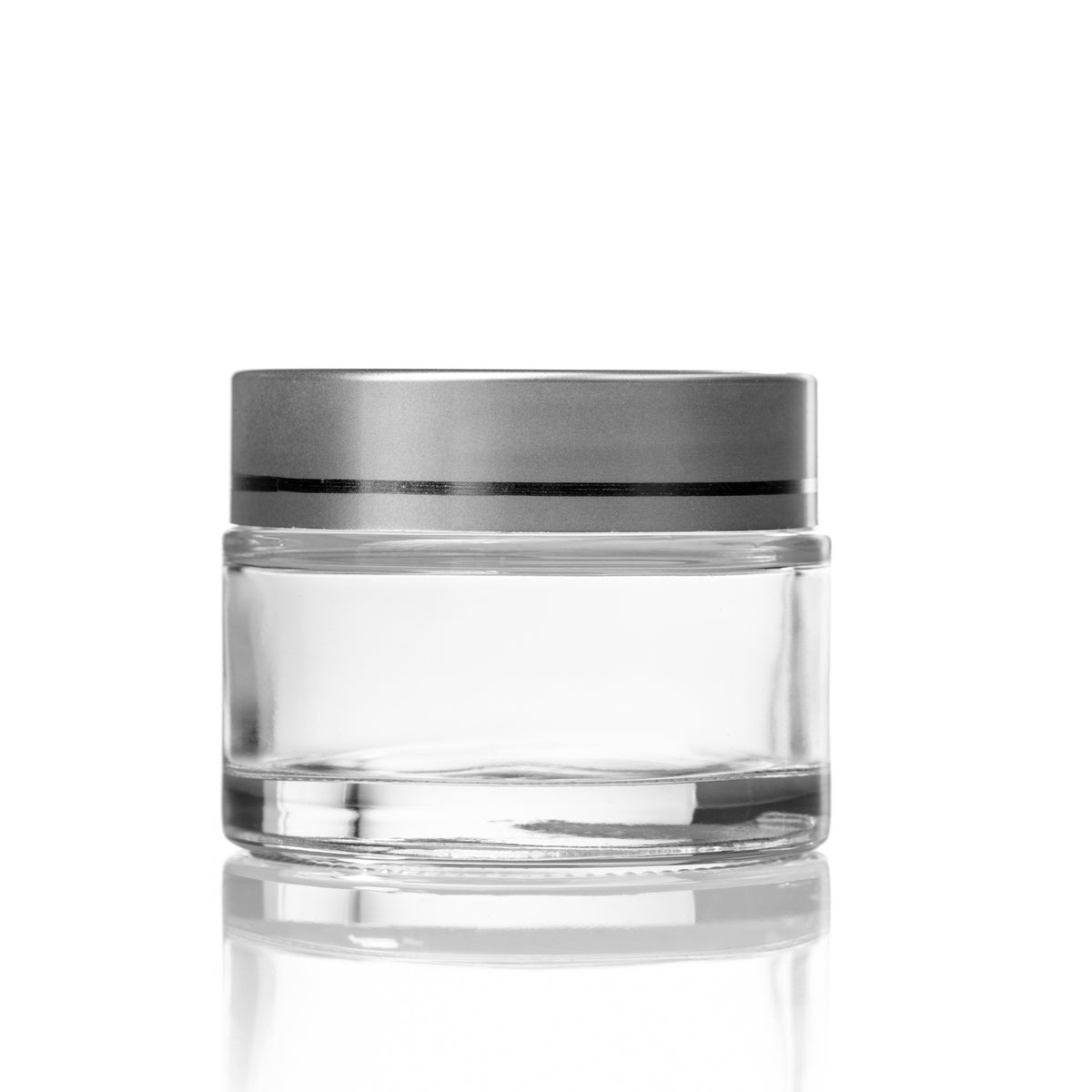 50g clear glass jar with silver lid