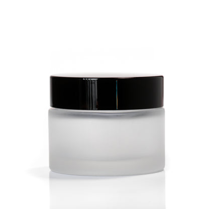 50ml Frosted Glass Jar with Black Lid