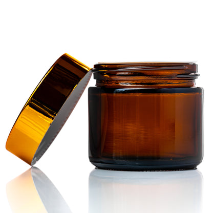 60g Amber Glass Jar with gold lid