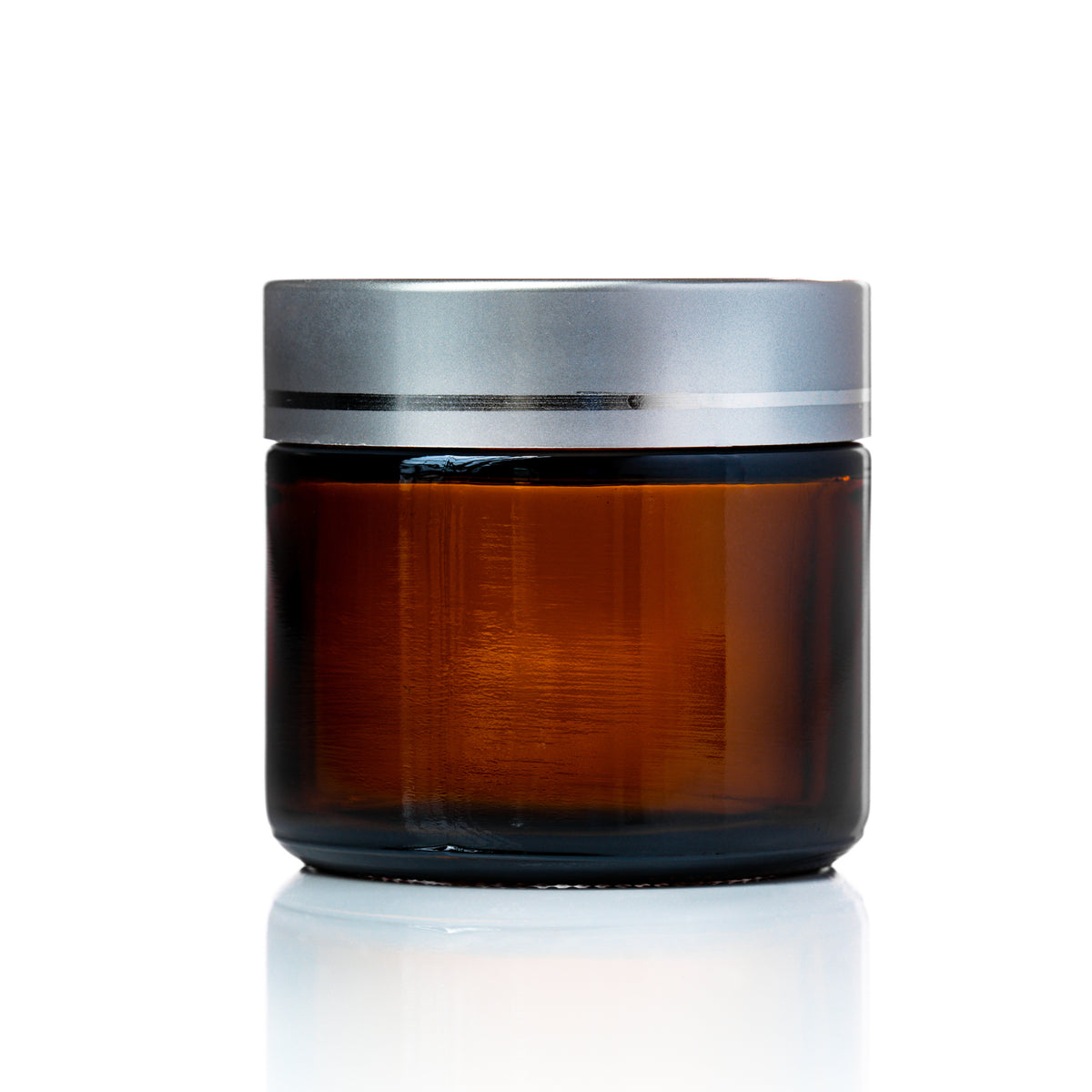 60g Amber Glass Jar with silver lid