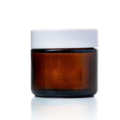 60g Amber Glass Jar with white lid