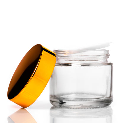60g Clear Glass Jar with Gold Lid