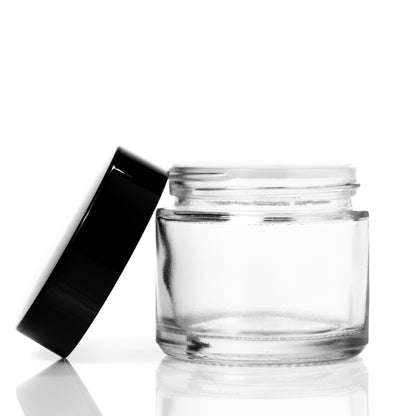 60g Clear Glass Jar with black lid