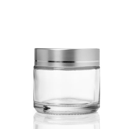 60g Clear Glass Jar with silver lid