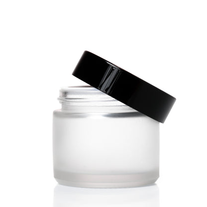 60g Frosted Glass Jar with Black Lid
