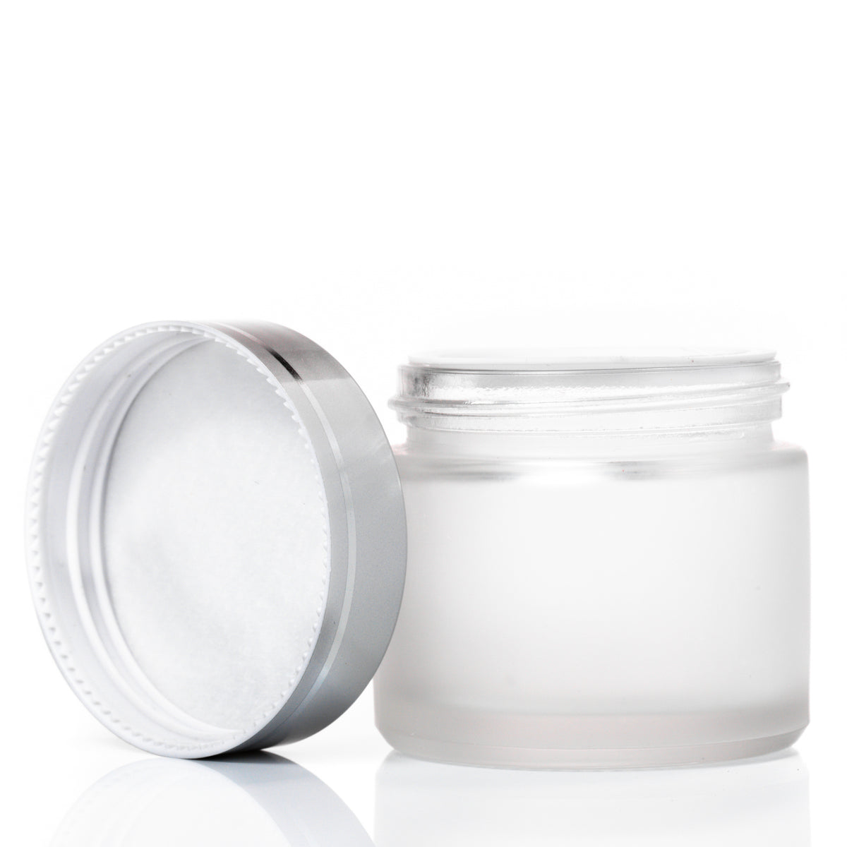 60g Frosted Glass Jar with Silver Lid