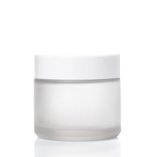 60g Frosted Glass Jar with White Lid