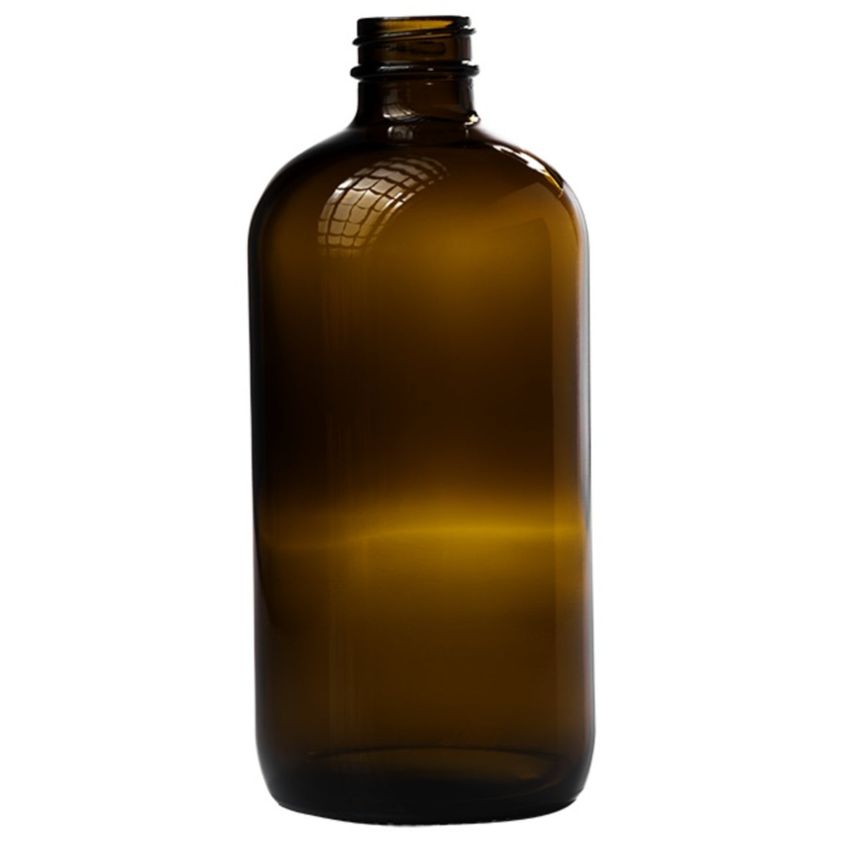 PetraPack 500ml Amber Boston Round Glass Bottle, no top fitted