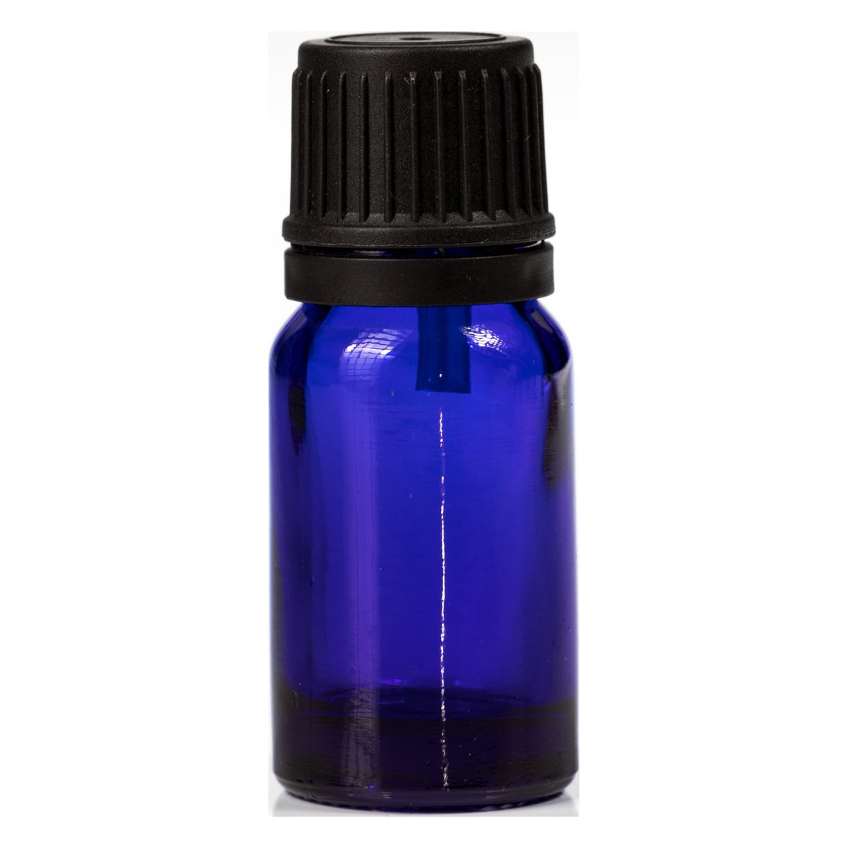 PetraPack 10ml Blue Euro Glass Bottle with Black Cap & Orifice Reducer