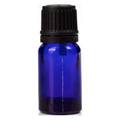 PetraPack 10ml Blue Euro Glass Bottle with Black Cap & Orifice Reducer