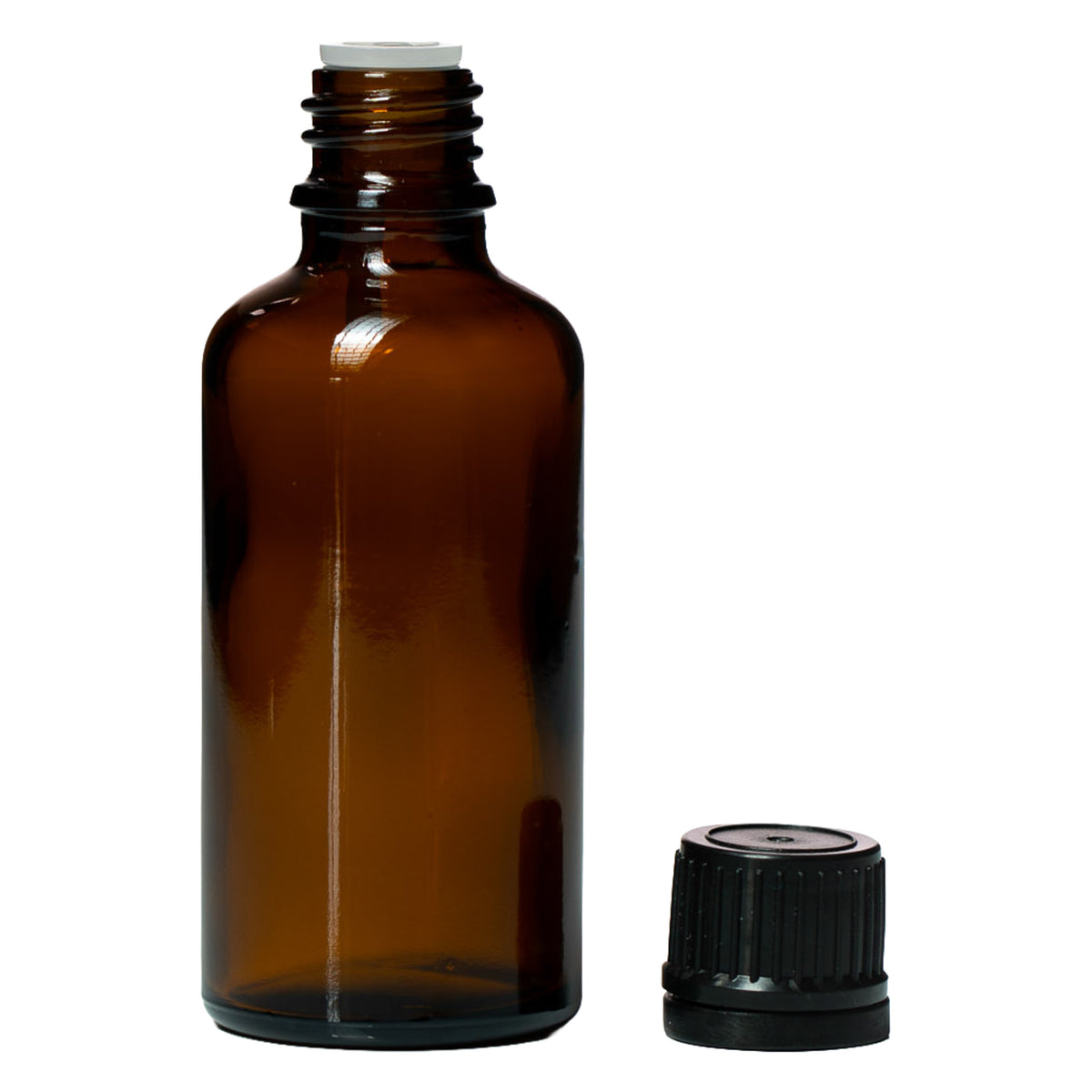 Euro 50ml Amber with Black Cap and Orifice Reducer
