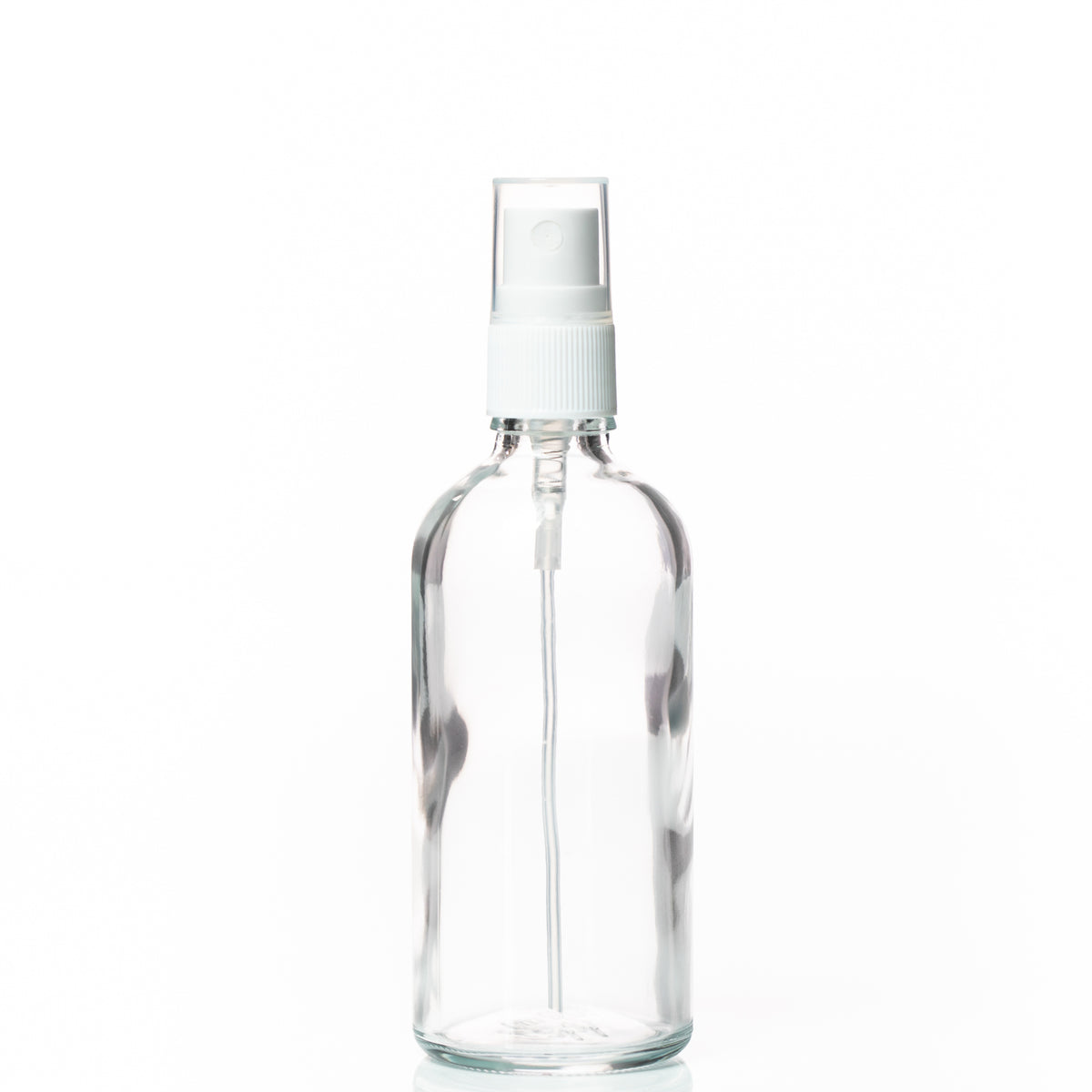 Euro 100ml Clear Glass Bottle with White Mist Spray