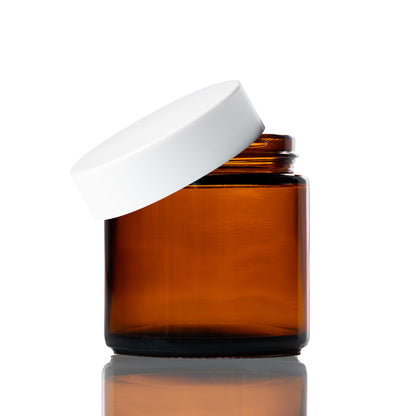 100ml Amber Glass Jar with White Lid