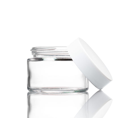 100ml Clear Glass Jar with White Lid