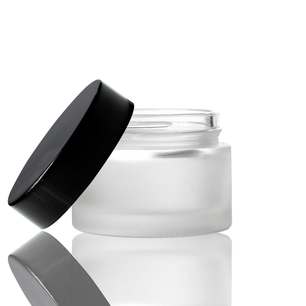 100ml Frosted Glass Jar with Black Lid