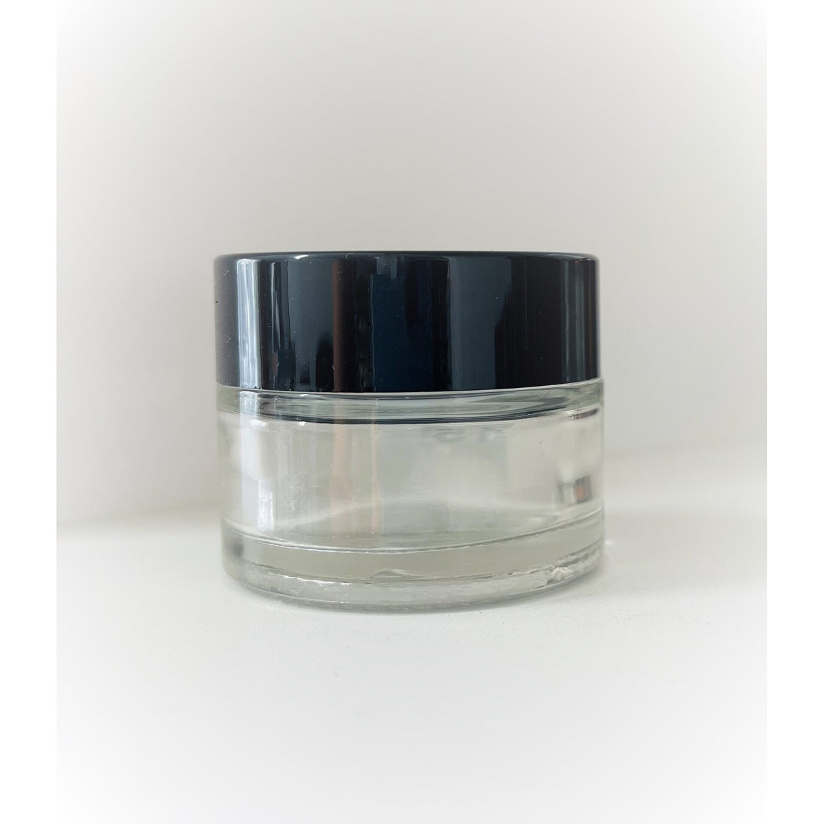 PetraPack 15ml Clear Glass Cosmetic Jar with Black Lid