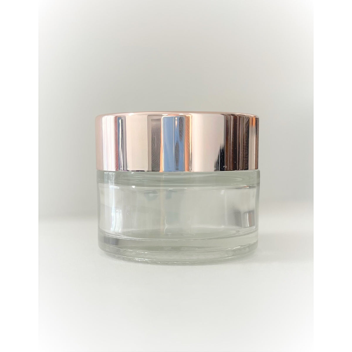 PetraPack 15ml Clear Glass Cosmetic Jar with Rose Gold Lid