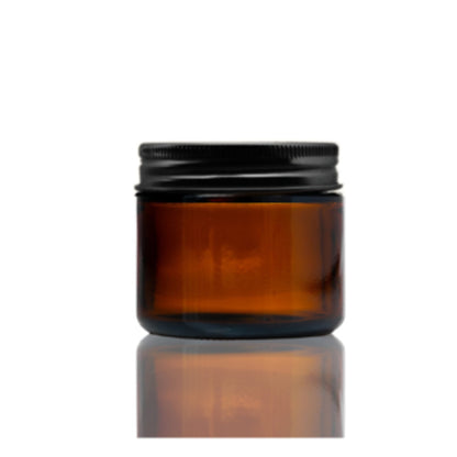 60ml Amber Glass Jar Aluminium Black Lid
