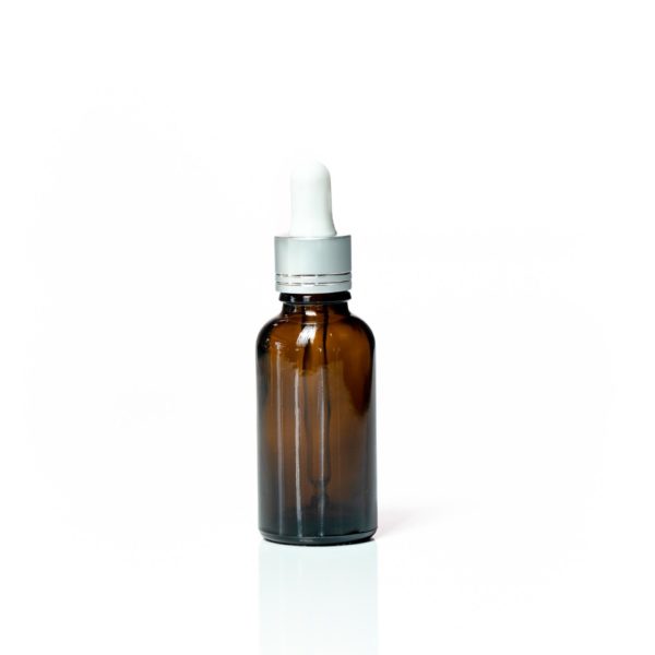 Euro 30ml Amber Glass with Silver Dropper Cap