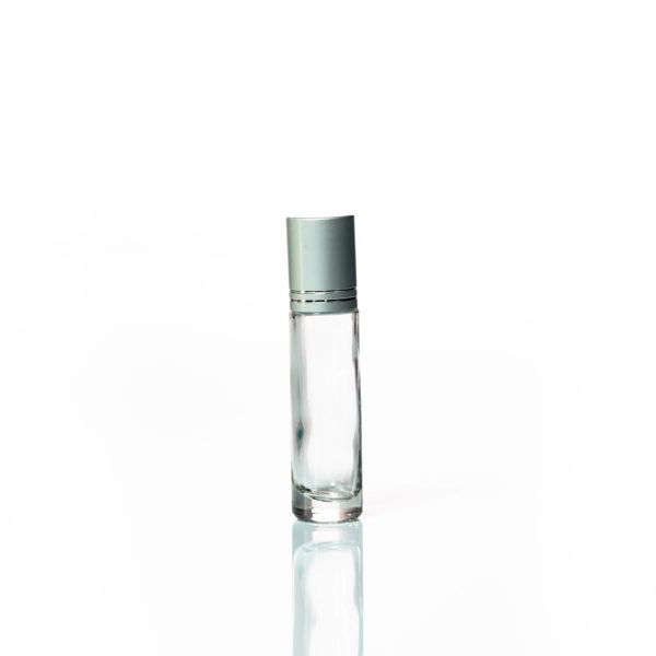 Petra 10ml Clear Glass Bottle with Roller Ball and Silver Cap