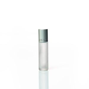 Petra 10ml Frosted Glass Bottle with Roller Ball and Silver Cap