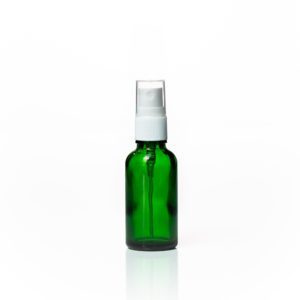 Euro 30ml Green Glass Bottle with White Fine Mist Spray