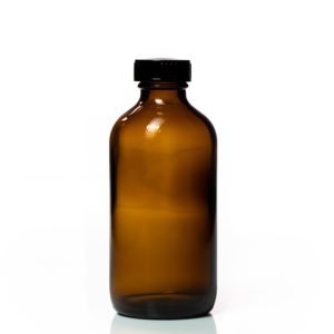 Boston 250ml Amber Bottle with Black Screw Cap