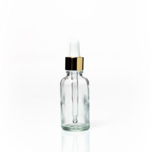 Euro 30ml Clear Glass with Gold Dropper Cap