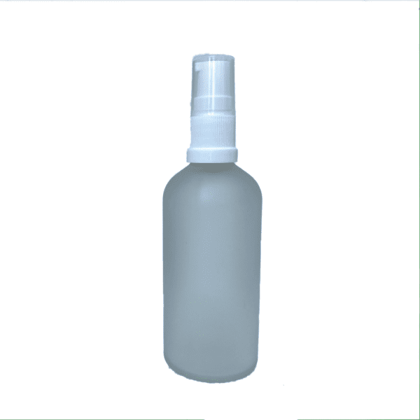 Euro 100ml Frosted Bottle with White Serum Pump Spray