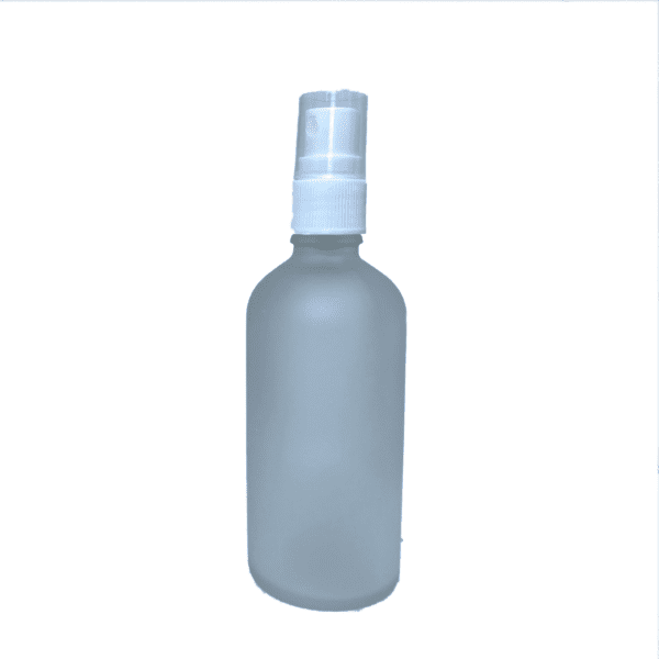 Euro 100ml Frosted Bottle with White Fine Mist Spray Top