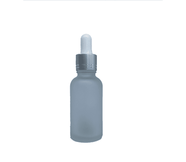 Euro 30ml Frosted Glass with Silver Dropper Cap