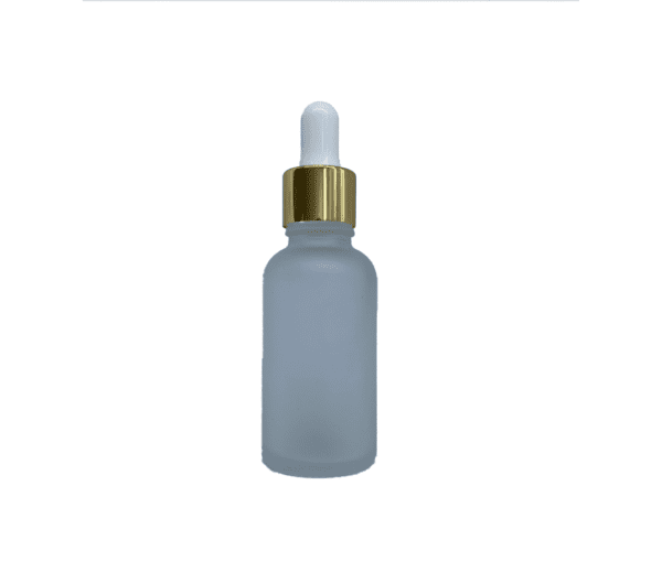 Euro 30ml Frosted Glass with Gold Dropper Cap