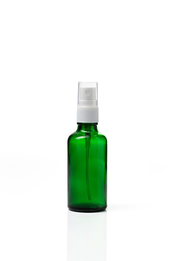 Euro 50ml Green Bottle with White Fine Mist Spray Top
