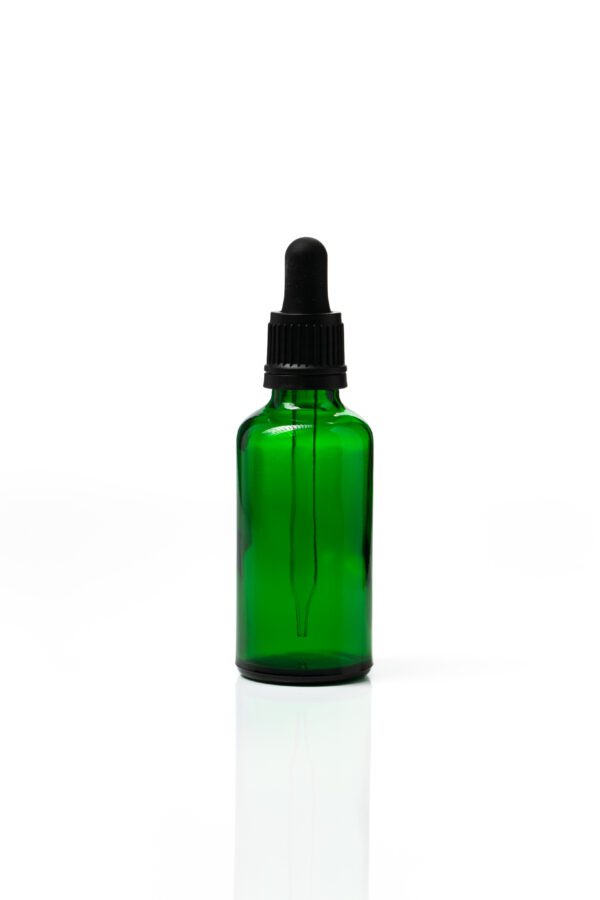 Euro 50ml Green Bottle with Black Tampertel Dropper
