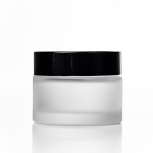 30ml Frosted Glass Jar with Black Lid
