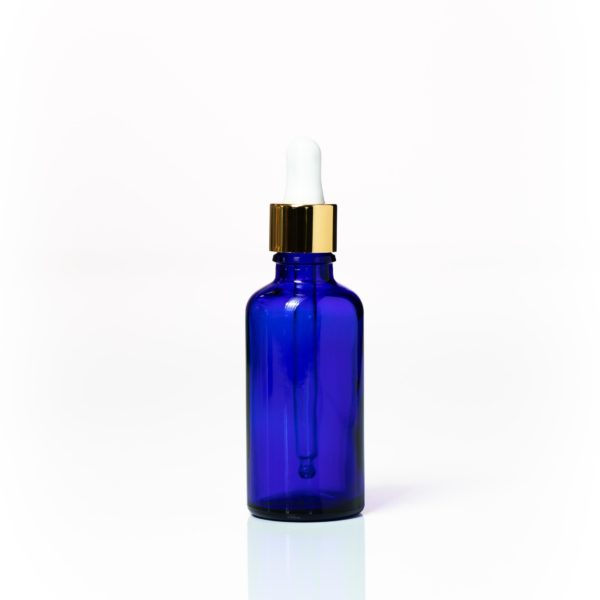 Euro 50ml Blue Bottle with Gold Dropper