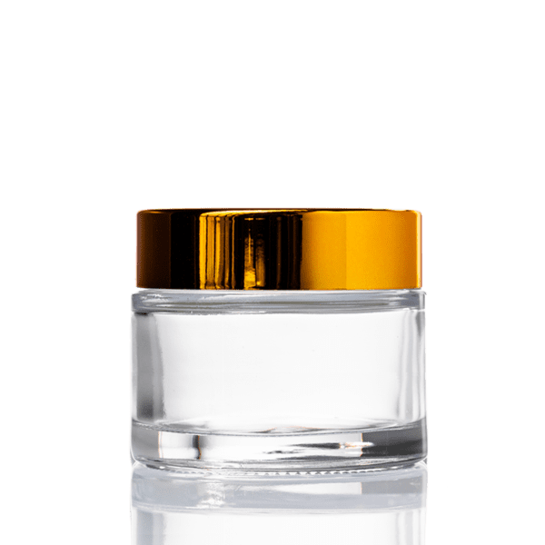 100ml Clear Glass Jar with Gold Lid