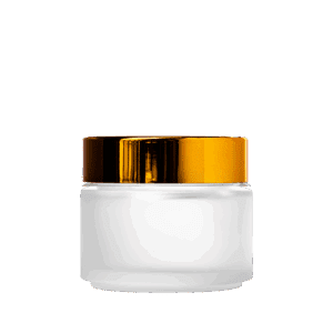 100ml Frosted Glass Jar with Gold Lid