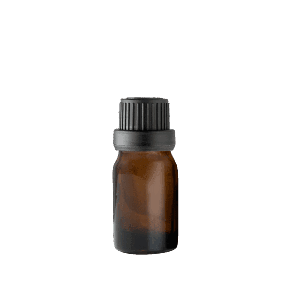 Euro 5ml Amber Bottle with Black Tamper Screw Cap