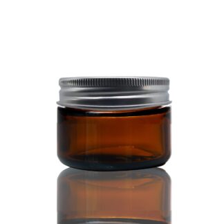 30ml Amber Glass Jar - with Aluminium Silver Lid